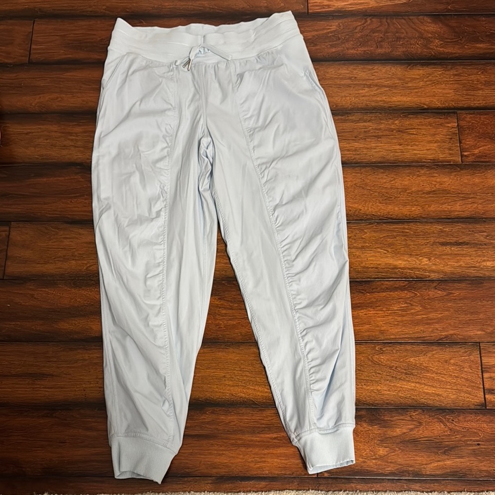 Never worn lulu light blue studio pant.
